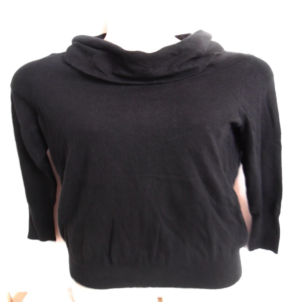Chicos 2 Medium black Olivia Cowl neck rabbit hair